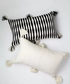 Archive New York Antigua Lumbar Pillow - Black + White