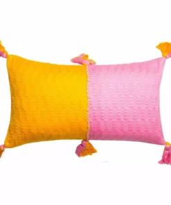 Archive New York Antigua Lumbar Pillow - Bubblegum + Orange Handcrafted