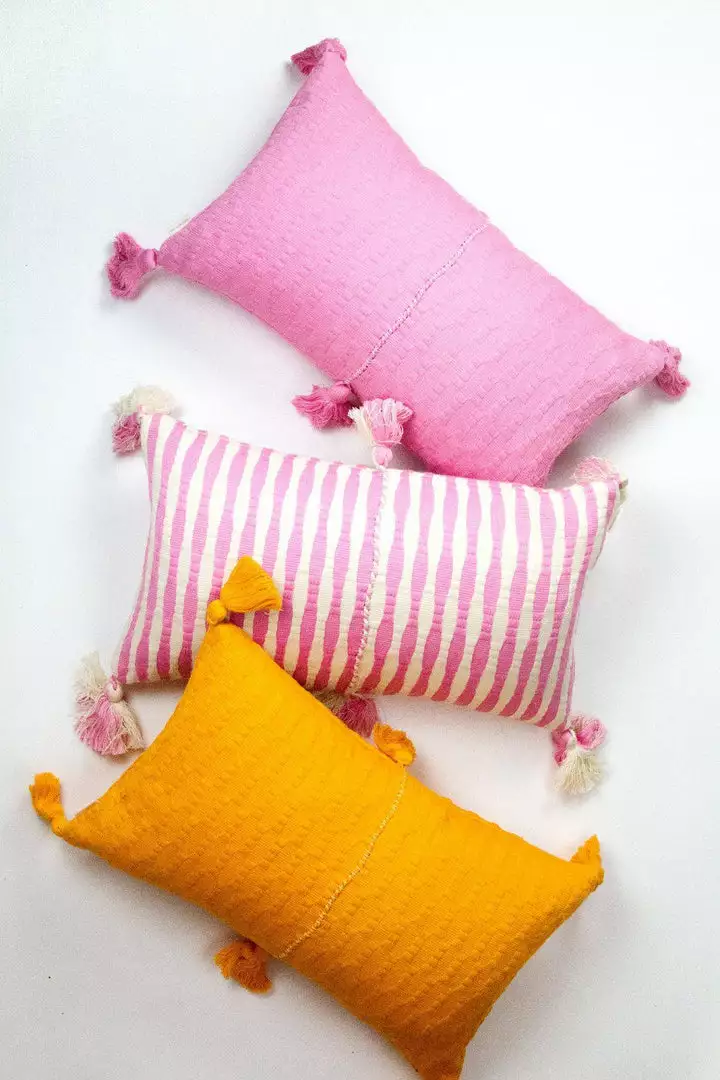 Archive New York Antigua Lumbar Pillow - Bubblegum Pink Striped Home Goods 2 Archive New York Antigua Lumbar Pillow - Bubblegum Pink Striped Home Goods