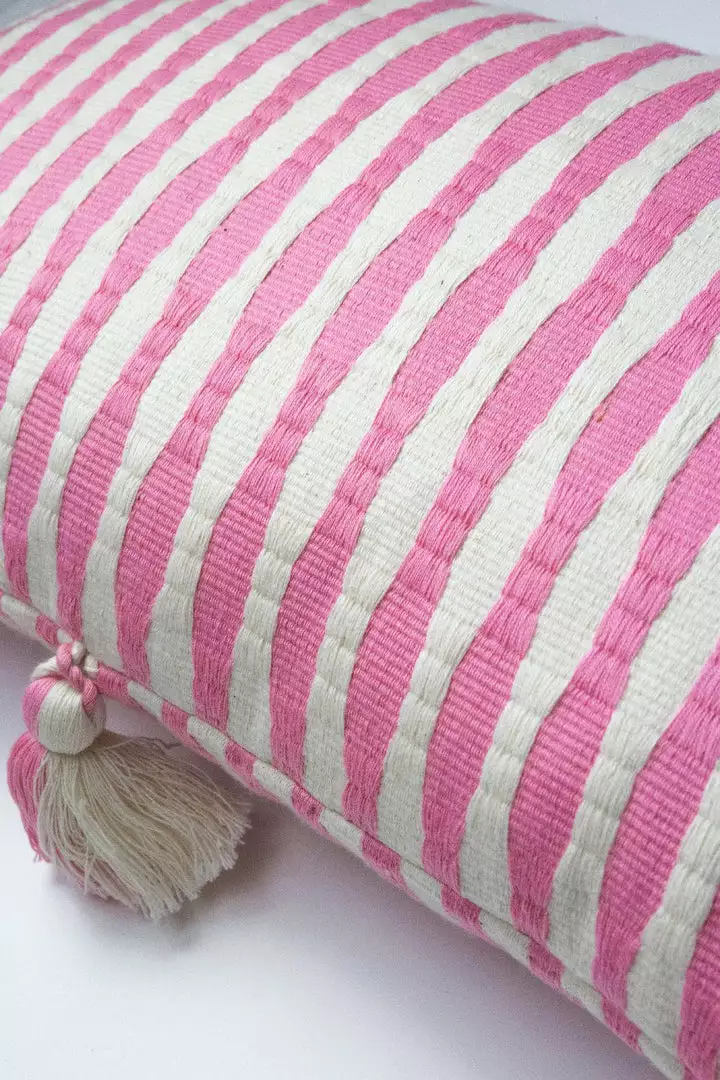Archive New York Antigua Lumbar Pillow - Bubblegum Pink Striped Home Goods 3 Archive New York Antigua Lumbar Pillow - Bubblegum Pink Striped Home Goods