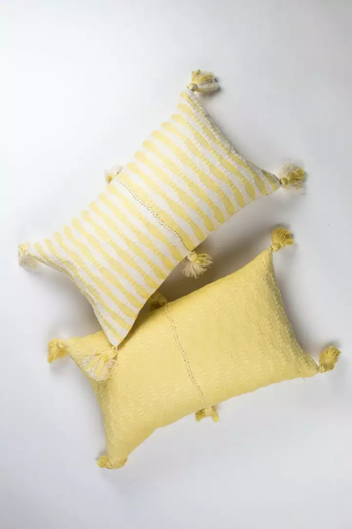 Archive New York Home Goods Antigua Lumbar Pillow - Butter Yellow 2 Archive New York Home Goods Antigua Lumbar Pillow - Butter Yellow