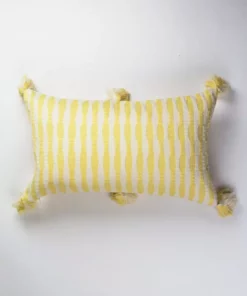 Archive New York Antigua Lumbar Pillow - Butter Yellow Striped Home Goods
