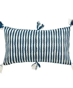Archive New York Antigua Lumbar Pillow - Dark Teal Striped