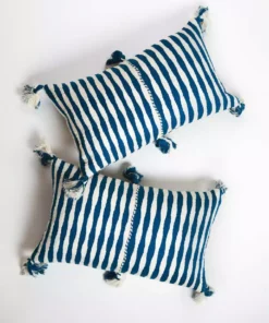Archive New York Antigua Lumbar Pillow - Dark Teal Striped