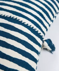 Archive New York Antigua Lumbar Pillow - Dark Teal Striped