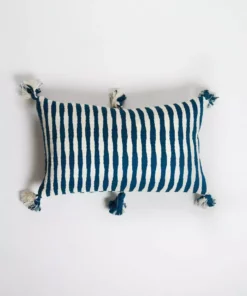 Archive New York Antigua Lumbar Pillow - Dark Teal Striped