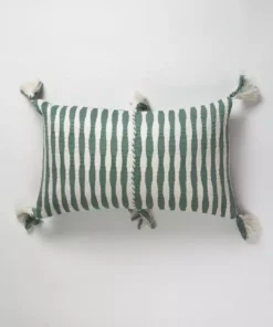 Archive New York Home Goods Antigua Lumbar Pillow - Dusty Green Striped