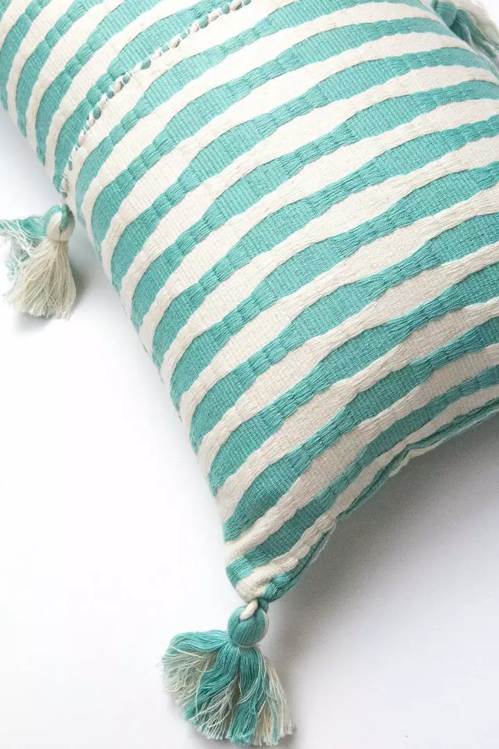 Archive New York Antigua Lumbar Pillow - Faded Aqua Striped 3 Archive New York Antigua Lumbar Pillow - Faded Aqua Striped