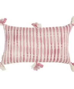Archive New York Home Goods Antigua Lumbar Pillow- Faded Pink Striped