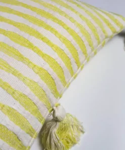 Archive New York Antigua Lumbar Pillow - Faded Yellow Striped Home Goods