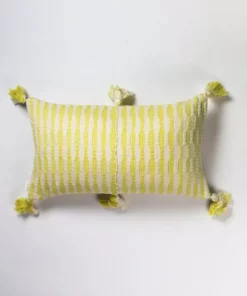 Archive New York Antigua Lumbar Pillow - Faded Yellow Striped Home Goods