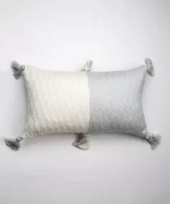 Archive New York Home Goods Antigua Lumbar Pillow - Natural White + Gray