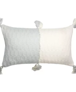 Archive New York Home Goods Antigua Lumbar Pillow - Natural White + Gray