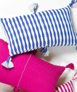 Archive New York Antigua Lumbar Pillow - Blue Stripe