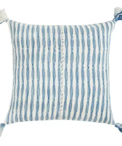 Archive New York Antigua Throw Pillow- Faded Indigo Striped Home Goods