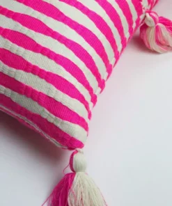 Archive New York Antigua Lumbar Pillow - Neon Pink Striped