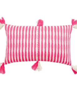 Archive New York Antigua Lumbar Pillow - Neon Pink Striped
