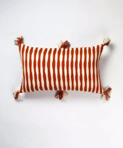Archive New York Antigua Lumbar Pillow - Red Striped Home Goods