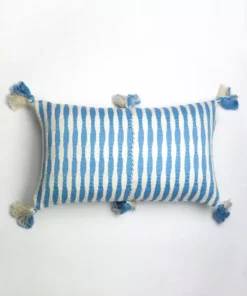 Archive New York Antigua Lumbar Pillow - Sky Blue Striped