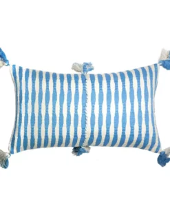Archive New York Antigua Lumbar Pillow - Sky Blue Striped