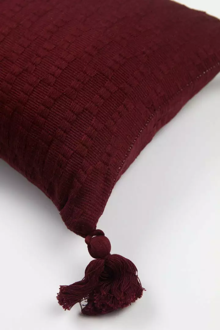 Archive New York Antigua Lumbar Pillow - Burgundy 3 Archive New York Antigua Lumbar Pillow - Burgundy