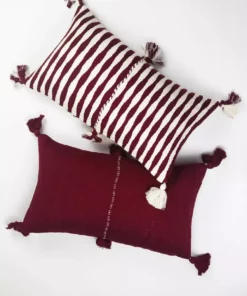 Archive New York Antigua Lumbar Pillow - Burgundy 5 Archive New York Antigua Lumbar Pillow - Burgundy