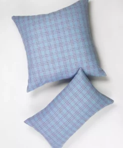 Archive New York Chiapas Plaid Throw Pillow - Light Blue Home Goods