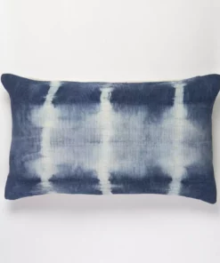 Archive New York Home Goods Indigo Shibori Nubby Lumbar Pillow