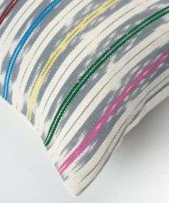 Archive New York Manuela Jaspé Gray Rainbow Throw Pillow Home Goods