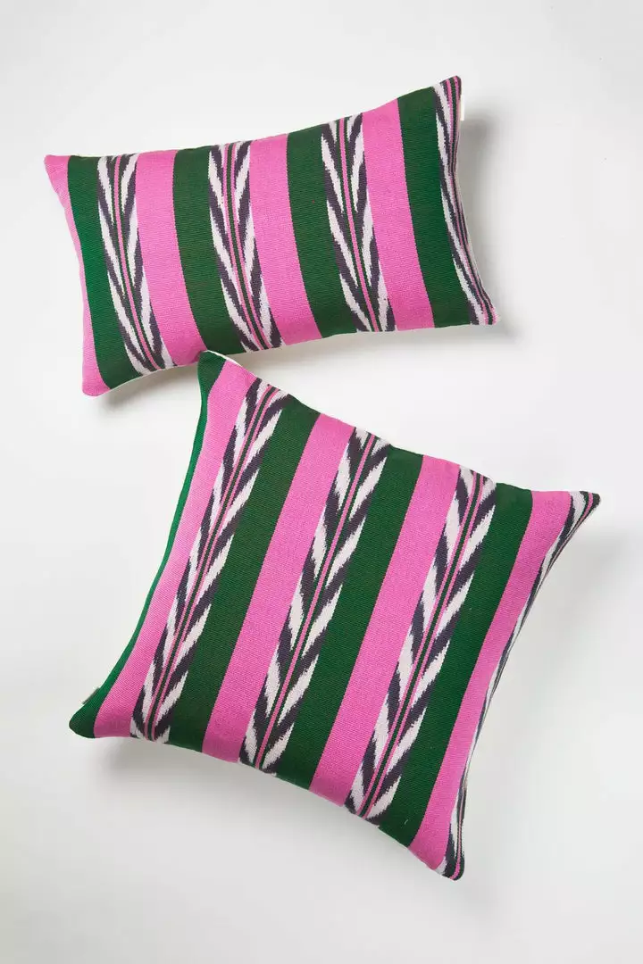 Archive New York Palm Ikat Throw Pillow 2 Archive New York Palm Ikat Throw Pillow
