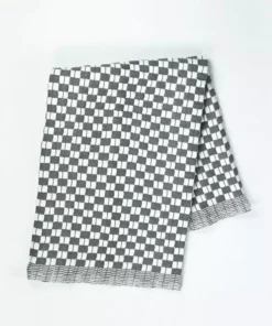 Archive New York Quilted Suzani Throw Blanket - Soft Black + White Home Goods