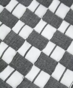 Archive New York Quilted Suzani Throw Blanket - Soft Black + White Home Goods