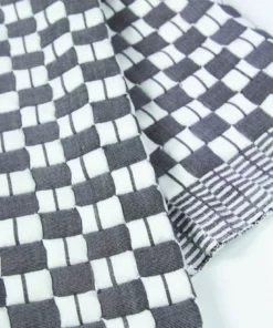 Archive New York Quilted Suzani Throw Blanket - Soft Black + White Home Goods