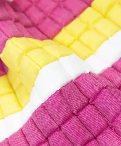 Archive New York Quilted Suzani Throw Blanket - Yellow + Pink Stripe 8 Archive New York Quilted Suzani Throw Blanket - Yellow + Pink Stripe