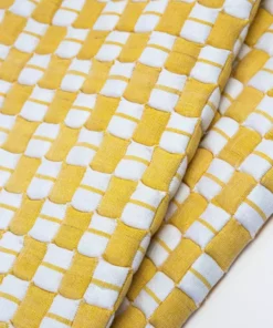 Archive New York Home Goods Quilted Suzani Throw Blanket - Yellow + White