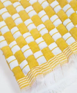 Archive New York Home Goods Quilted Suzani Throw Blanket - Yellow + White
