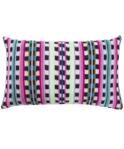 Archive New York Santiago Atitlan Lumbar Pillow - Pink + Lime