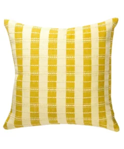 Archive New York Santiago Grid Throw Pillow - Butter Yellow