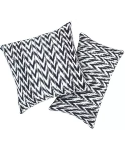 Archive New York Toto Ikat Throw Pillow - Black + White Handcrafted