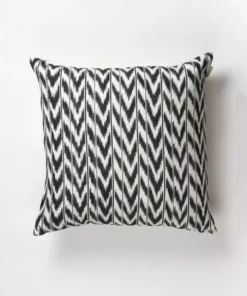Archive New York Toto Ikat Throw Pillow - Black + White Handcrafted