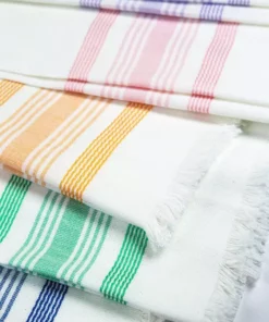 Archive New York Home Goods White + Orange Kitchen Towel