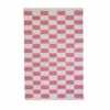 Archive New York Zapotec Checkered Wool Rug - Pink + Ivory