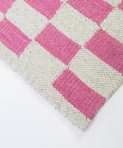 Archive New York Zapotec Checkered Wool Rug - Pink + Ivory 7 Archive New York Zapotec Checkered Wool Rug - Pink + Ivory
