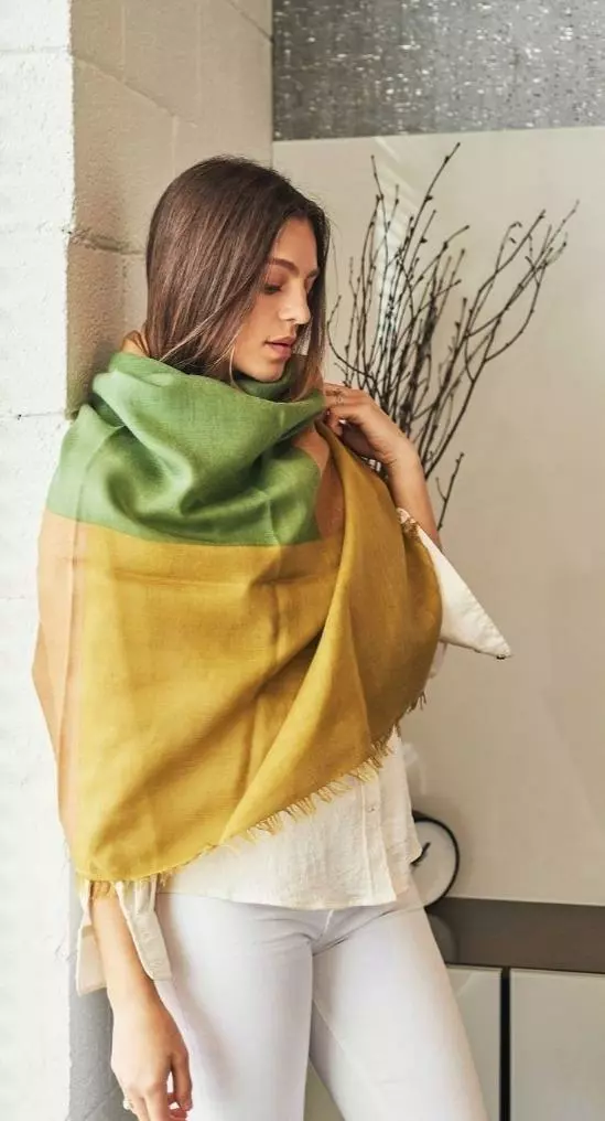 Studio Variously Aria Topaz Cashmere Scarf Handcrafted 8 Studio Variously Aria Topaz Cashmere Scarf Handcrafted