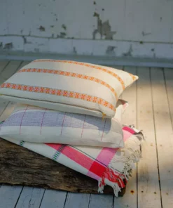 Soil To Studio Home Goods Asima Throw Pillow Cover - Orange + Cream