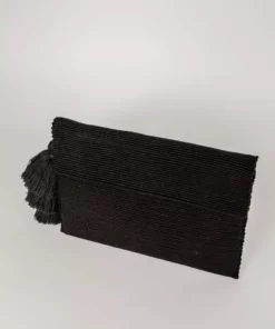 August Sage Ande Tassel Clutch - Classic Black