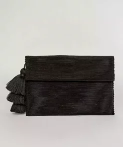 August Sage Ande Tassel Clutch - Classic Black