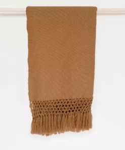 August Sage Marrón Alpaca Throw Blanket Home Goods