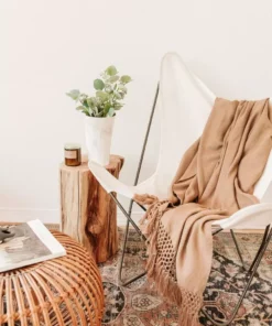 August Sage Marrón Alpaca Throw Blanket Home Goods