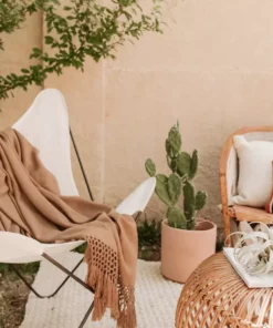 August Sage Marrón Alpaca Throw Blanket Home Goods